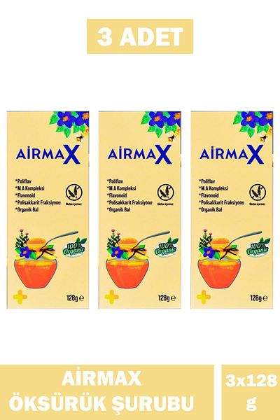 AİRMAX Airmax organic honey syrup 128 gr 3 pieces