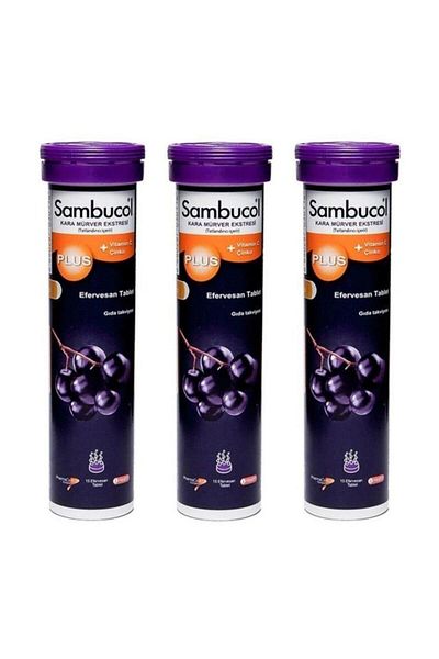 Seddar Collection Sambucol Plus Effervescent 15 Tablets 3 Pieces