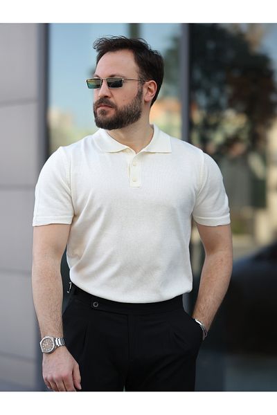 BASEL.CO Basic Buttoned Cotton Knitwear Tshirt