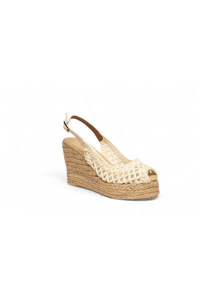 can feta New Season Imported Material Imported Quality Hazelnut Toe Cap Straw Detailed Wedge Heel Shoes