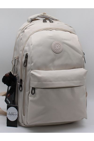 MegiHero School Backpack Unisex Water Resistant Fabric School Bag Mtr2500 Beige