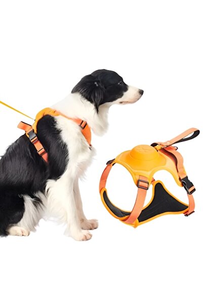 Bllexar Ham cu Lesa retractabila pentru caini incorporata, 2in1 BLLEXAR®, 140 cm, sistem de blocare automat