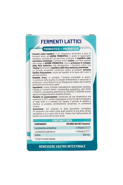 Equilibra Fermenti Lactici, Supliment Pentru Echilibru Gastrointestinal,, 10 Pliculețe, Equilibra