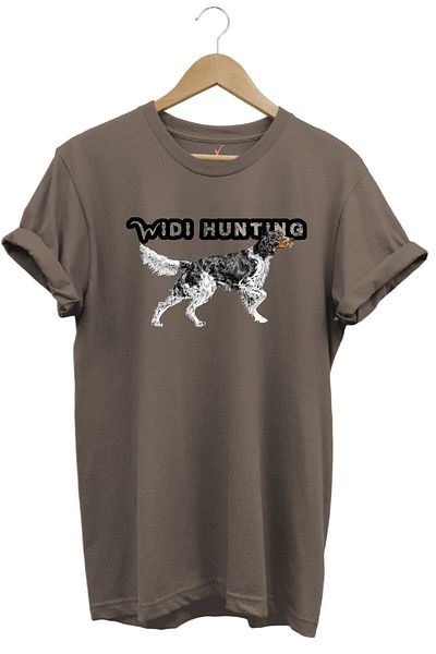 WİDİ Widi Hunting Hunting English Setter Hunting Dog με στάμπα 100% βαμβακερό μπλουζάκι κανονικής εφαρμογής