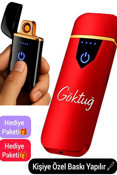 TrendÜrünlerim Kişiye Özel Baskılı Vip Alevsiz Çakmak Parmak Izi Dokunmatik Ş...