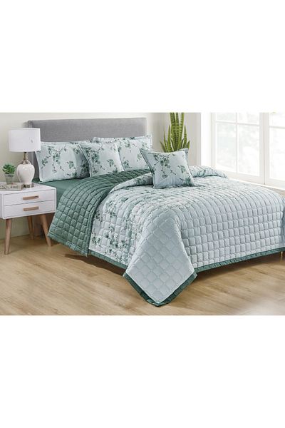 Mark Summer printed double bed sheet, comfortable, made of microfiber, 6 pieces, size 230*240 cm