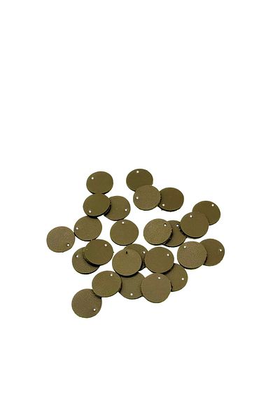 Lady Moss 20 mm Sewable Leather Sequins 100 Pieces (Khaki)