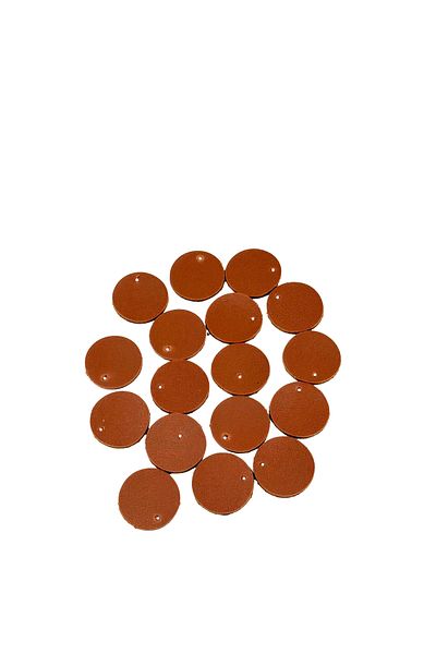 Lady Moss 20 mm Sewable Leather Sequins 100 Pieces (Tan)
