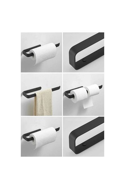 LiderGlobal Metal Matte Black Towel Holder