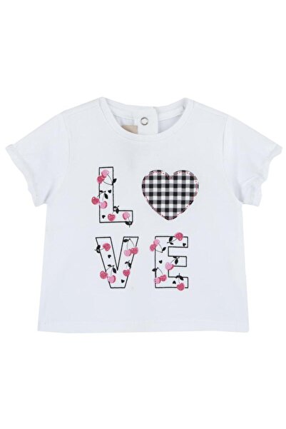Chicco Girls' white T-shirt with LOVE print