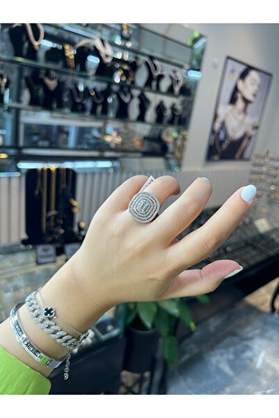 925Silver Baget yüzük (4 sıra taşlı oval)