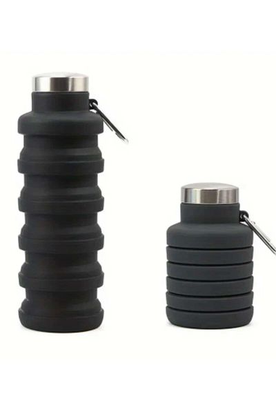 ÇEÇEN HOME 550 ml Silicone Foldable Camping, Travel and Sports Water Bottle, Portable and Expandable Mug