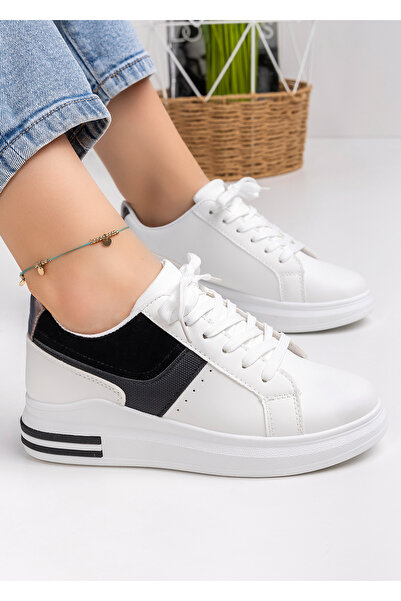 starlike Pantofi sport dama albi cu negru A079