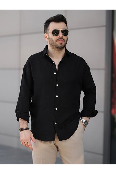 BASEL.CO Άνετο βαμβακερό πουκάμισο από μουσελίνα