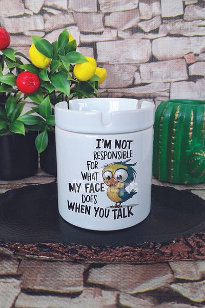 giftkonsept I'M Not Responsible for What Printed Ceramic Lid Odorless Ashtray