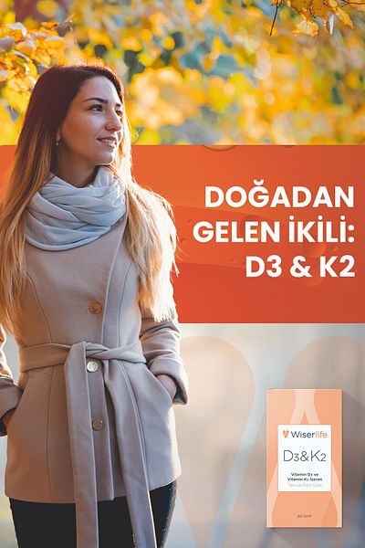 Seddar Collection Wiserlife D3&K2 Vitamin D3 and Vitamin K2 Containing Supplement Food 20 ml 2Pcs