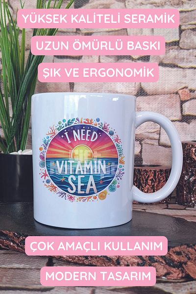 giftkonsept I Need Vitamin Sea Printed Gift Mug
