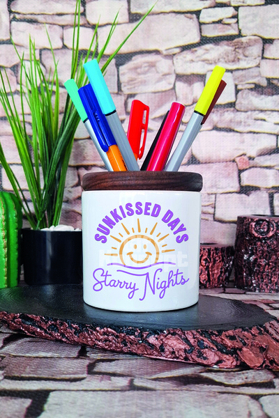 giftkonsept Sunkissed Days Starry Nights Εκτυπωμένη κεραμική θήκη για στυλό D...