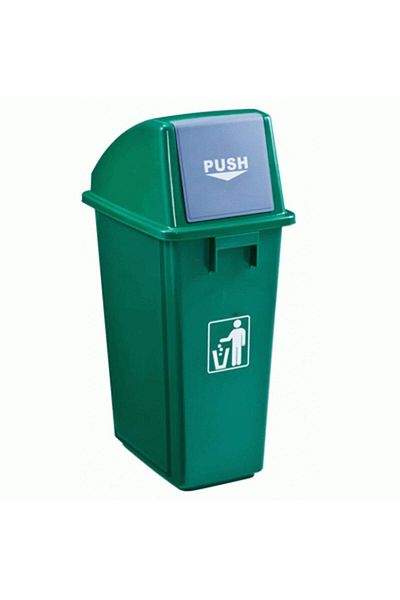 Raki ICIKALA PROFI trash can with hinged lid 58L 47x33x81cm green color
