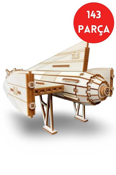 ALGWOOD Fireball Xl5 Wooden Spaceship Model - 143 Pieces Gerry Anderson Themed Wooden Model