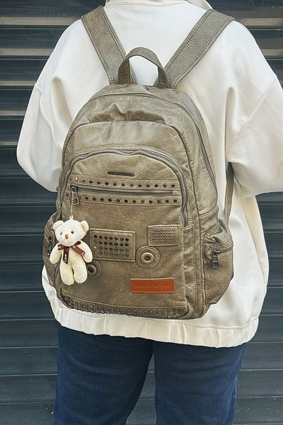 POLO CLUB Polo Women's Washed Leather 4 Compartment Medium Backpack