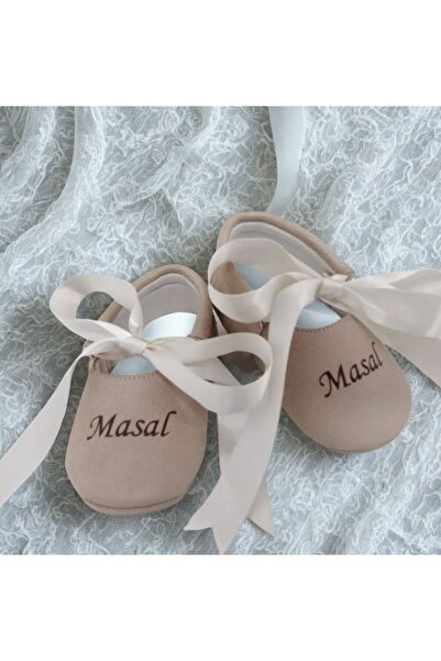 Baby Bebeğinize Özel Nubuk Bej Bebek Patik