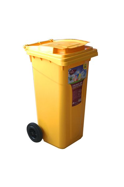 Raki Mobile trash cans RAKI ICIKALA 120lt 55x48x94cm yellow