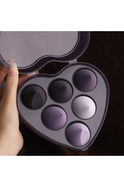 OEM Set 6 Buretei Machiaj Premium, Mov, cu Textura Moale pentru Aplicare Perfecta