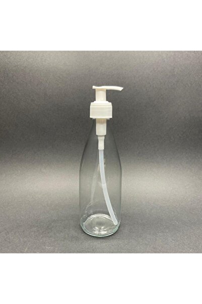 junibeliw 2 Adet Beyaz Pompalı Cam Şişe Bulaşık Deterjanlık Sıvı Sabunluk 2X330ml