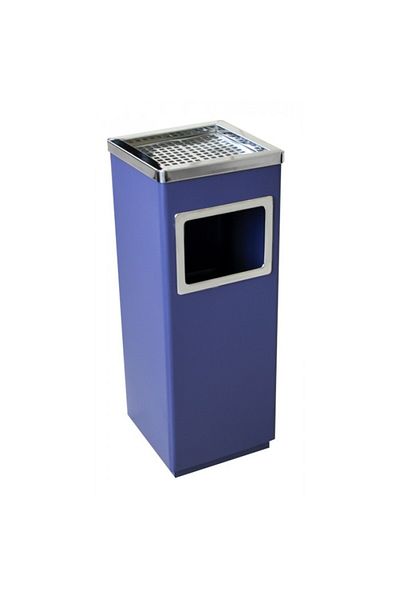 Raki Scrumiera exterioara pentru hotel cu cos gunoi 24x24xh62cm albastra