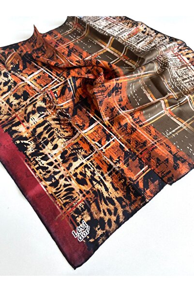 Levidor Tivil Κασκόλ από καθαρό μετάξι 48997 Μικτό σχέδιο μπορντό