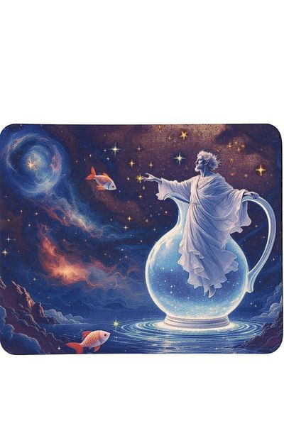 usin Aquarius Patterned Type Non-Slip Base Optical Computer Notebook Horoscopes Mouse Pad Mauspad 17X 21 cm