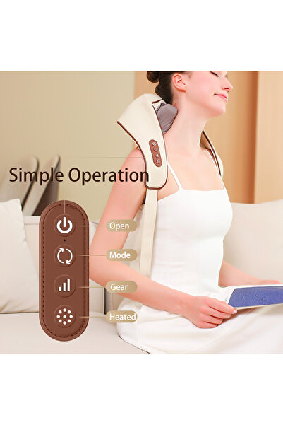 Generic Rechargeable Timed Wireless Shiatsu Deep Muscle Relaxation Neck & Shoulder Massagers for Neck and Sh