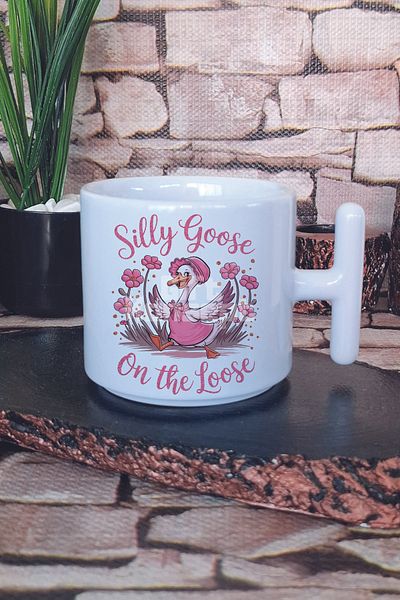 giftkonsept Silly Goose on the Loose Printed t Handle Latte Cup Mug Cup