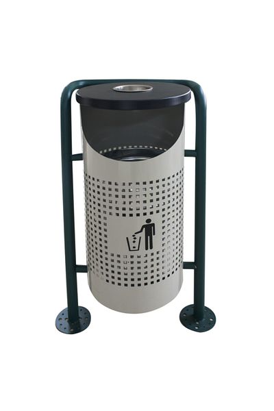 Raki Outdoor trash can, gray 36x36x91cm