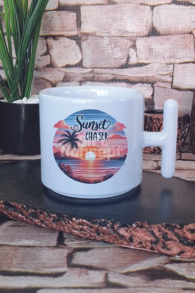 giftkonsept Sunset Chaser Printed Latte Cup Mug with t Handle