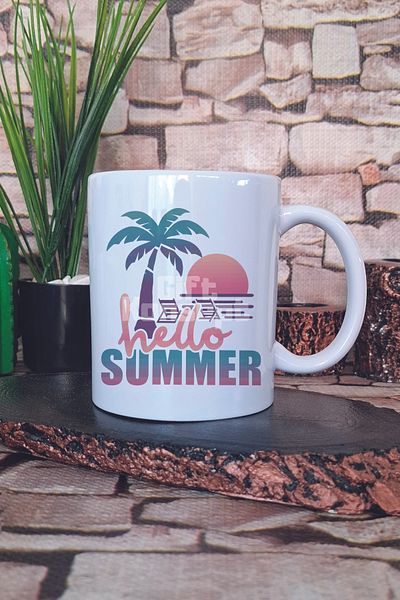 giftkonsept Hello Summer Retro Printed Gift Mug