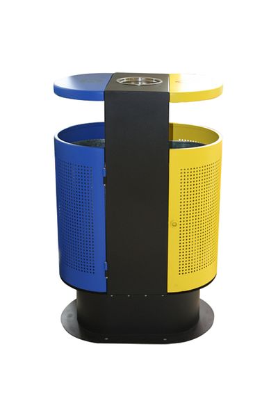 Raki Trash can with ashtray RAKI DUAL EXTERNAL 62.5x40x96x5cm