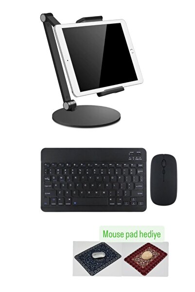 corcishop iPad Mini 1-2-3-4-5-6-7 Uyumlu Stand Ayarlanabilir Klavye Mouse Set