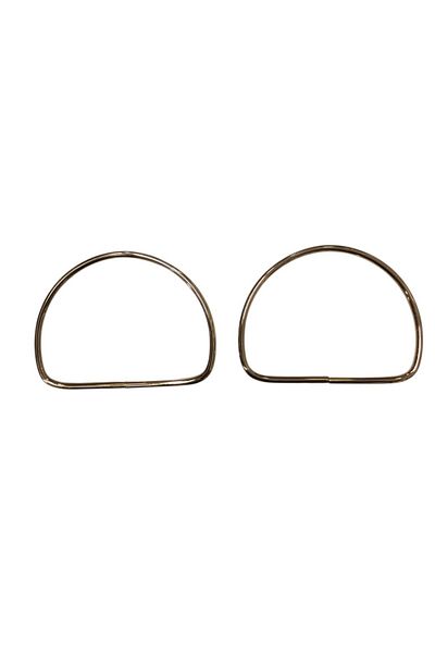 Yumuşakkeçe D Model Metal Bag Handle Double 13 cm Gold Color