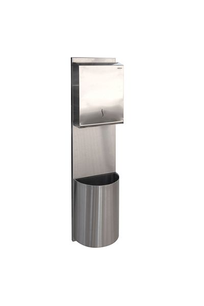 Raki Waste bin with paper box RAKI 10x26xh105cm, chrome
