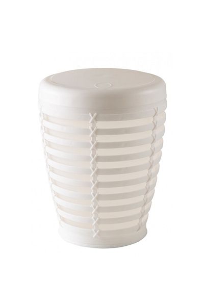 Raki Bathroom basket with hinged lid RAKI PALM 7.5 l 23.5x30cm white