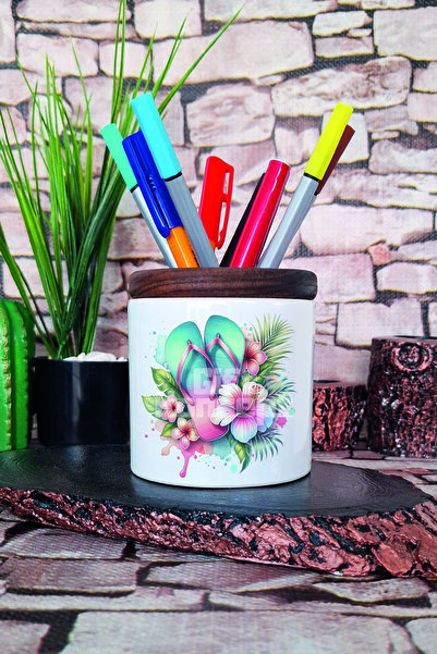 giftkonsept منظم مكتبي من السيراميك مطبوع عليه Colorful Coast No:1