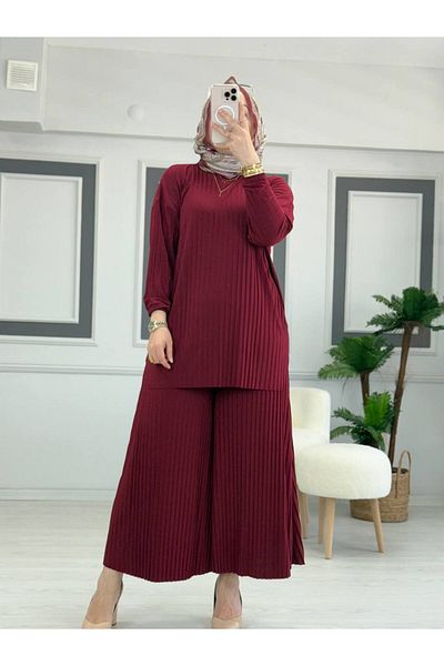 ButikKardelen Sandy Complete Pleated Double Hijab Pants Suit Std B Eden