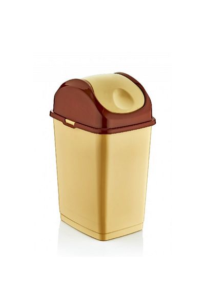 Raki Trash can with hinged lid RAKI ICIKALA 10lt brown, 25x19xh37cm