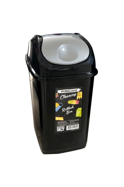 Raki Trash can with swing lid RAKI ICIKALA 18lt black with gray lid