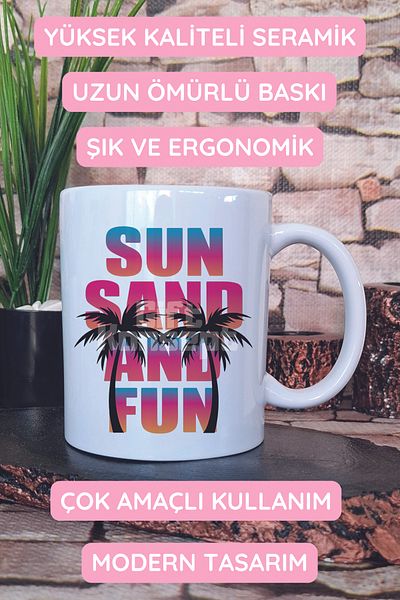 giftkonsept Sun Sand and Fun Printed Gift Mug