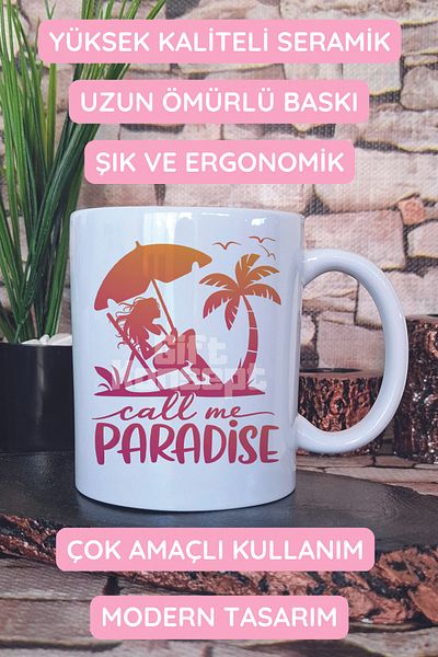 giftkonsept Call Me Paradise Printed Gift Mug