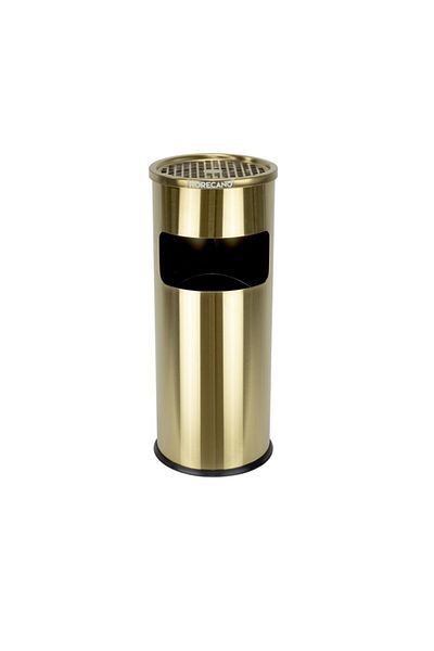 Raki Outdoor ashtray for hotel, restaurant, terrace with trash can 25xh61cm, gold