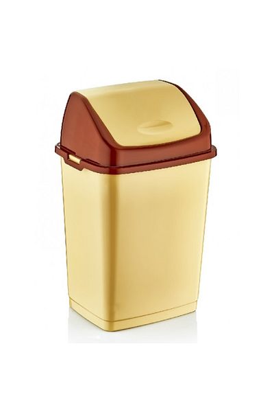 Raki Trash can with hinged lid RAKI FANTASY 10lt beige, 25x19xh37cm
